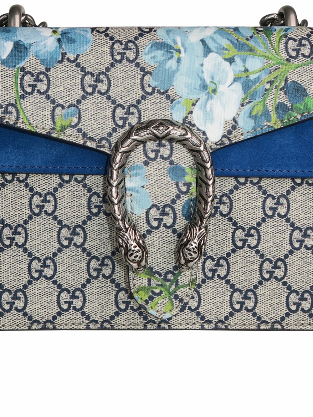 Gucci Blue Floral GG Supreme Mini Crossbody Bag - Picture 4 of 5